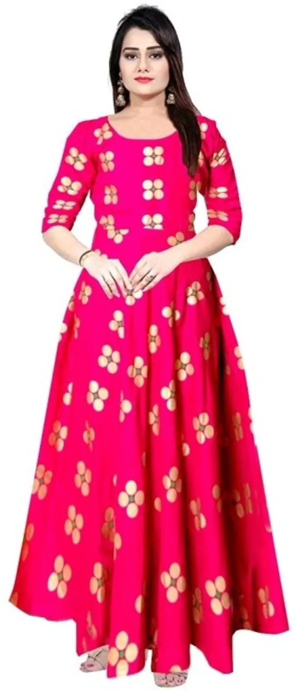 Pink_Rayon_Blend_Printed_Full_Length_Gown_For_Women