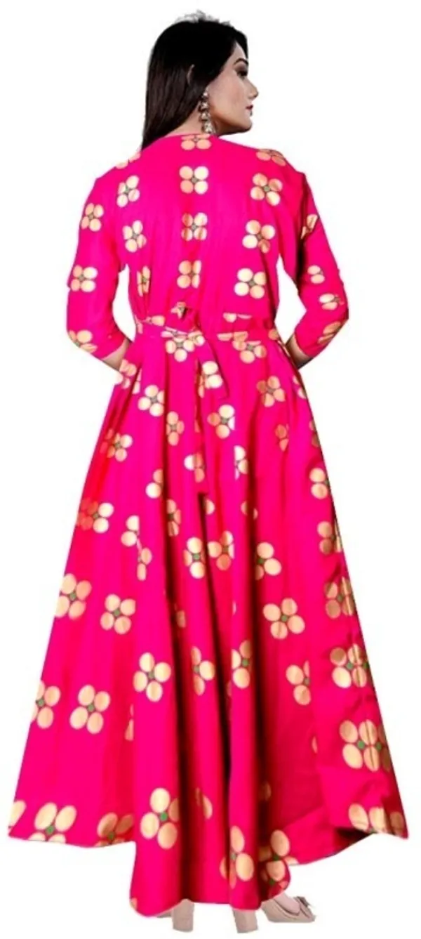 Pink_Rayon_Blend_Printed_Full_Length_Gown_For_Women