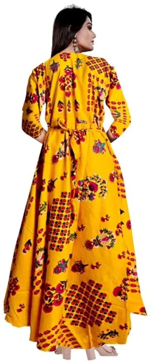 Yellow_Rayon_Blend_Printed_Full_Length_Gown_For_Women