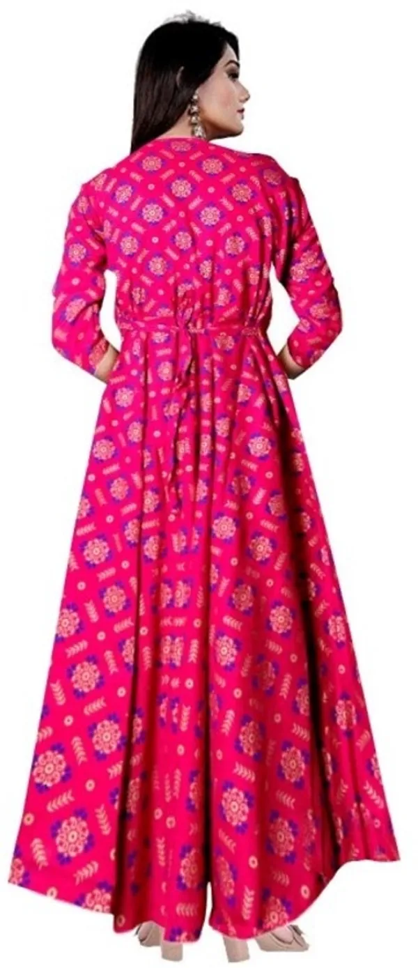 Pink_Rayon_Blend_Printed_Full_Length_Gown_For_Women