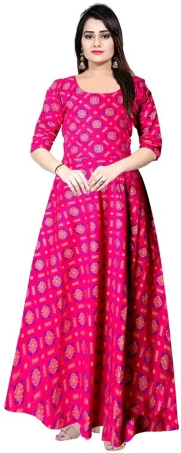 Pink_Rayon_Blend_Printed_Full_Length_Gown_For_Women