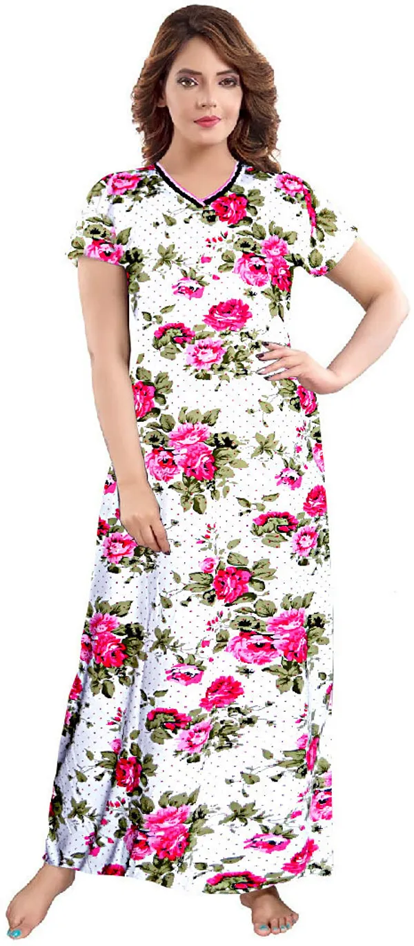Pink_Satin_Floral_Long_Nighty_For_Women