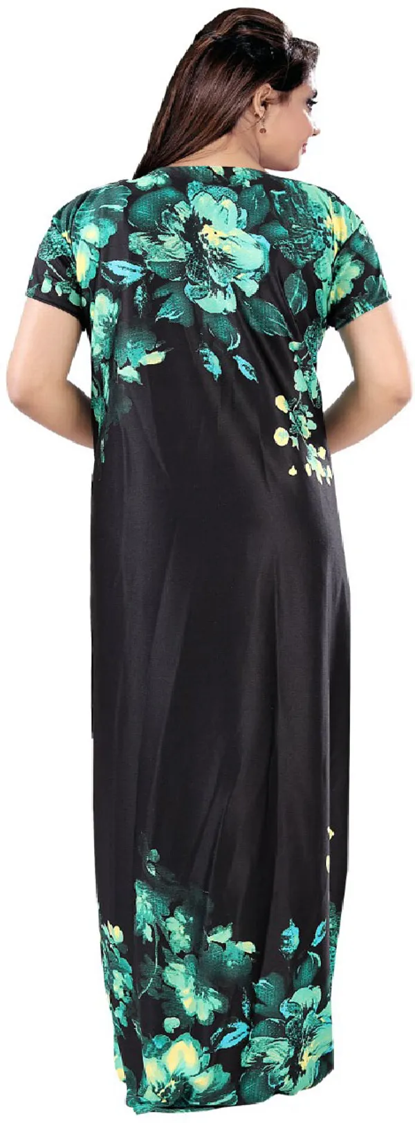 Green_Satin_Polka_Floral_Long_Nighty_For_Women