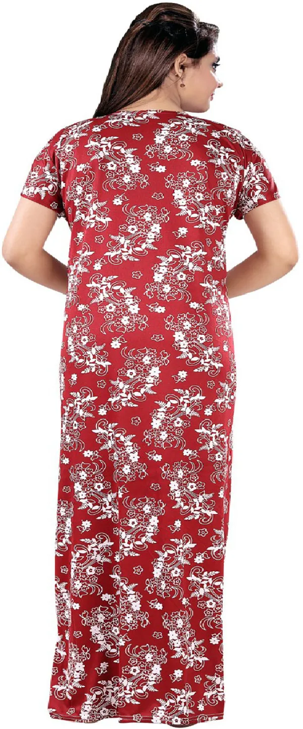 Maroon_Satin_Floral_Long_Nighty_For_Women