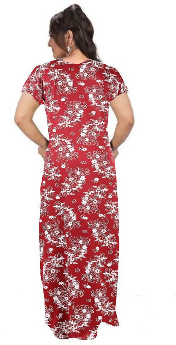 Maroon_Satin_Printed_Long_Nighty_For_Women