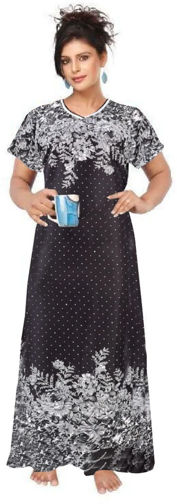 Black_Satin_Printed_Long_Nighty_For_Women