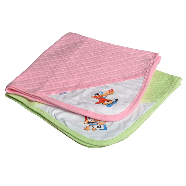Pack_Of_2_Green_&_Pink_Ultra_Soft_Cotton_Baby_Hooded_Towel___(28_X_28_Inch)