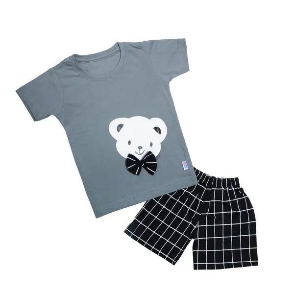 Grey_Cotton_Teddy_Printed_TShirt_&_Shorts_Set_For_Boys