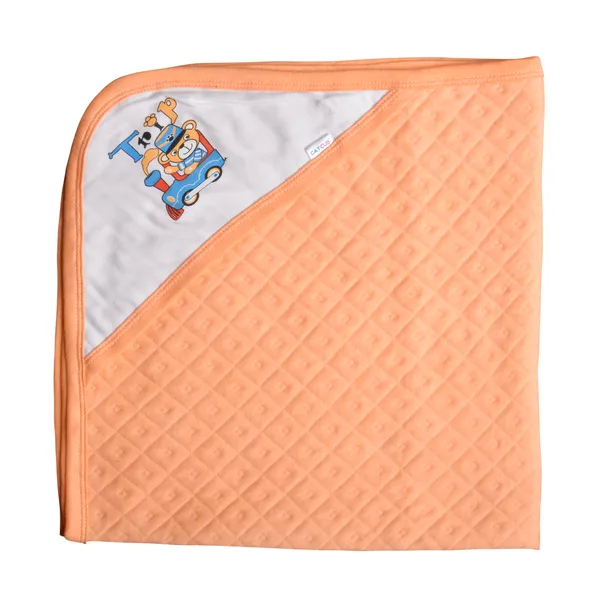 Pack_Of_2_Green_&_Orange_Ultra_Soft_Cotton_Baby_Hooded_Towel_(28_X_28_Inch)