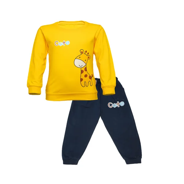 Yellow_Cotton_Cute_Giraffe_Printed_TShirt_&_Pant_Set_For_Boys