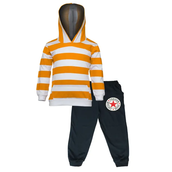 Yellow_Cotton_Hooded_Printed_TShirt_&_Pant_Set_For_Boys