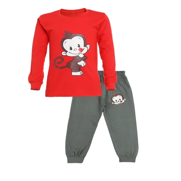 Red_Cotton_Printed_TShirt_&_Pant_Set_For_Boys