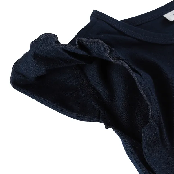 Navy_Blue_Fine_Cotton_Top_&_Shorts/Hot_Pant_Set_For_Girls