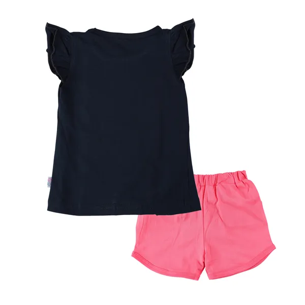 Navy_Blue_Fine_Cotton_Top_&_Shorts/Hot_Pant_Set_For_Girls