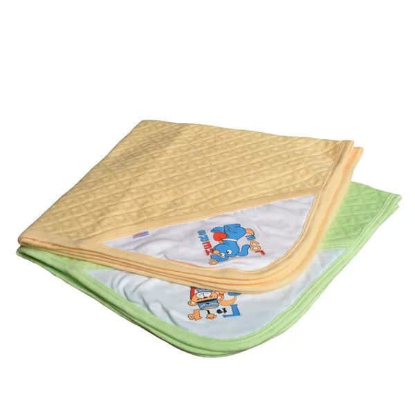 Pack_Of_2_Green_&_Cream_Ultra_Soft_Cotton_Baby_Hooded_Towel_(28_X_28_Inch)