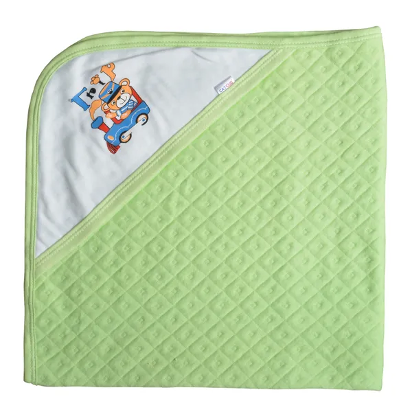 Pack_Of_2_Green_&_Cream_Ultra_Soft_Cotton_Baby_Hooded_Towel_(28_X_28_Inch)
