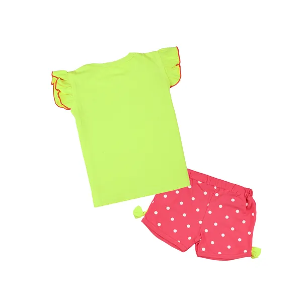 Green_Fine_Cotton_Fancy_Top_&_Shorts/Hot_Pant_Set_For_Girls