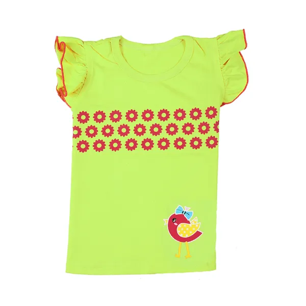 Green_Fine_Cotton_Fancy_Top_&_Shorts/Hot_Pant_Set_For_Girls