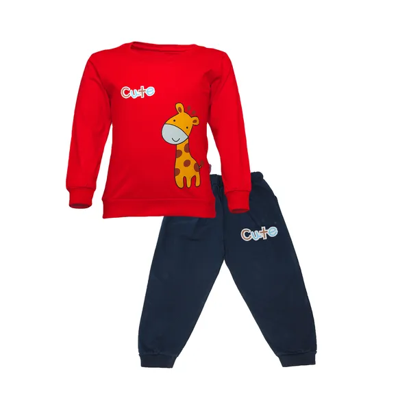 Red_Cotton_Cute_Giraffe_Printed_TShirt_&_Pant_Set_For_Boys