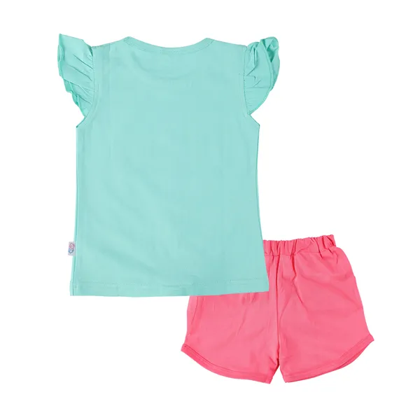 Green_Fine_Cotton_Top_&_Shorts/Hot_Pant_Set_For_Girls