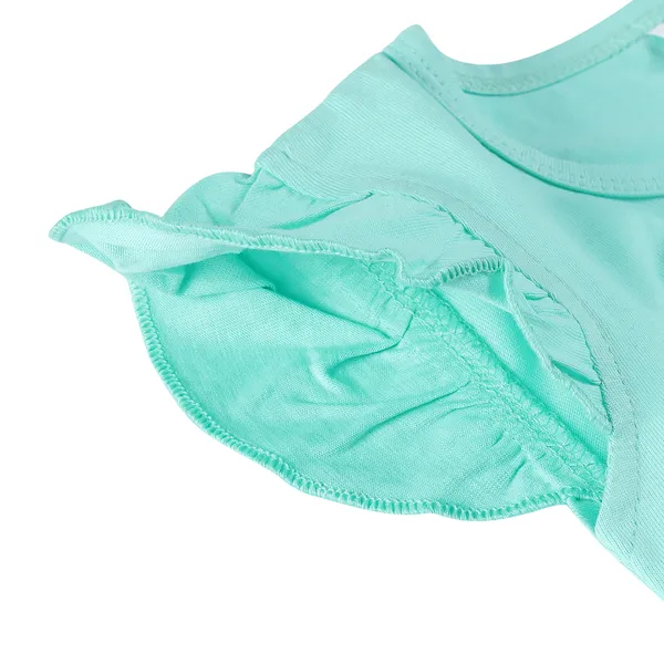 Green_Fine_Cotton_Top_&_Shorts/Hot_Pant_Set_For_Girls