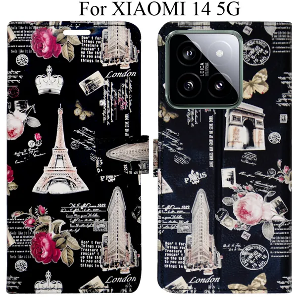 Black_Premium_Flip_Cover_For_Xiaomi_14_5G