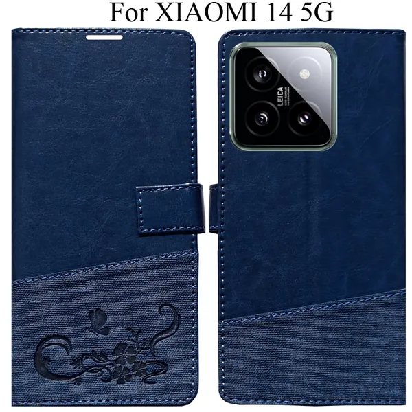 Blue_Premium_Flip_Cover_For_Xiaomi_14_5G