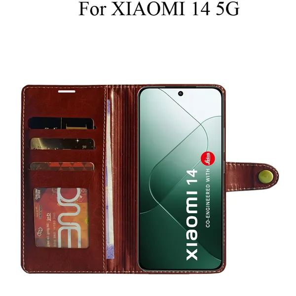 Brown_Premium_Flip_Cover_For_Xiaomi_14_5G