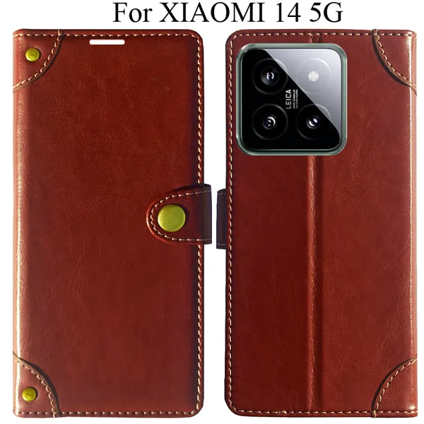 Brown_Premium_Flip_Cover_For_Xiaomi_14_5G