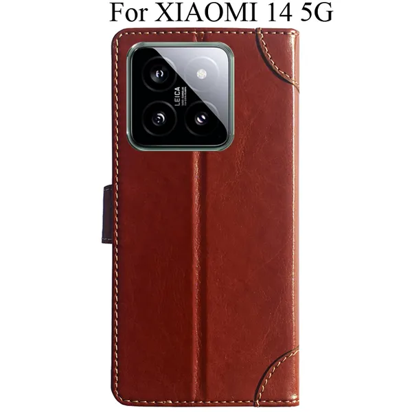 Brown_Premium_Flip_Cover_For_Xiaomi_14_5G
