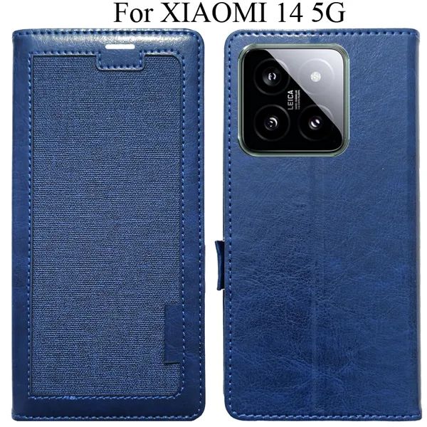 Blue_Premium_Flip_Cover_For_Xiaomi_14_5G