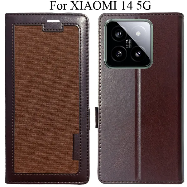 Brown_Premium_Flip_Cover_For_Xiaomi_14_5G