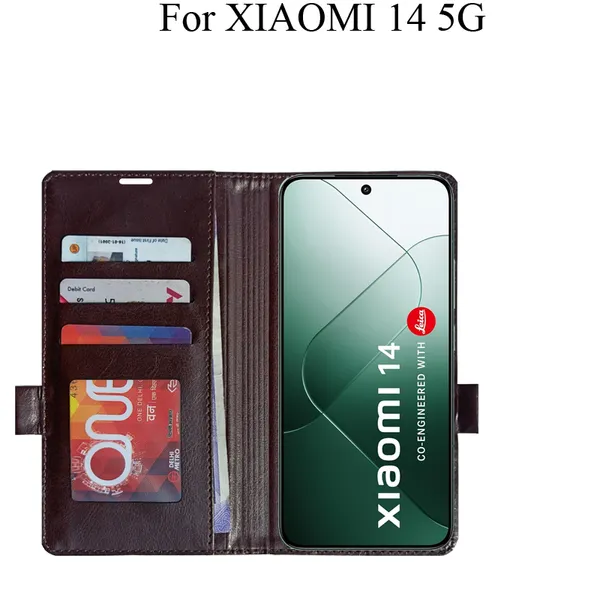 Brown_Premium_Flip_Cover_For_Xiaomi_14_5G