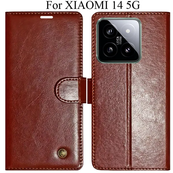 Brown_Premium_Flip_Cover_For_Xiaomi_14_5G
