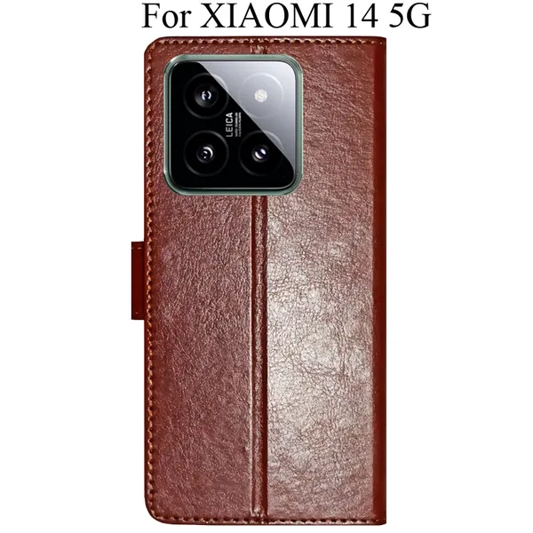 Brown_Premium_Flip_Cover_For_Xiaomi_14_5G