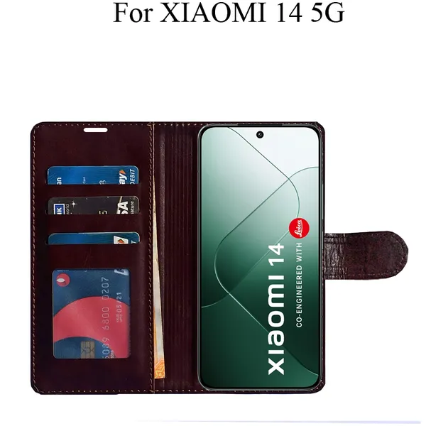 Beige_Premium_Flip_Cover_For_Xiaomi_14_5G