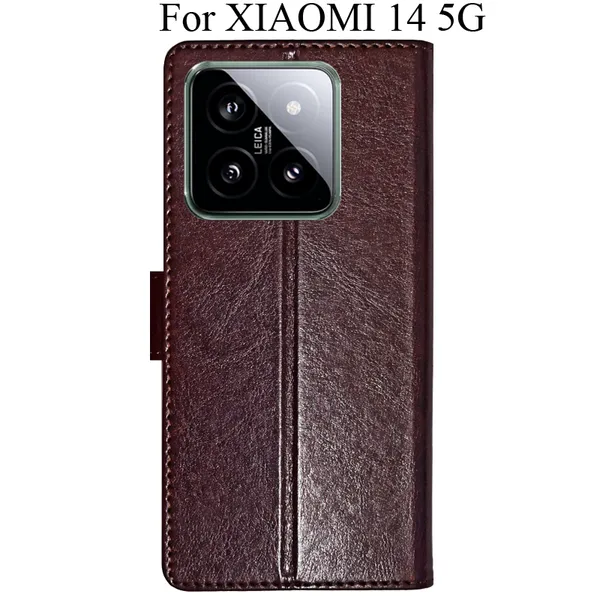 Beige_Premium_Flip_Cover_For_Xiaomi_14_5G