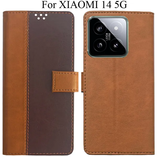 Brown_Premium_Flip_Cover_For_Xiaomi_14_5G
