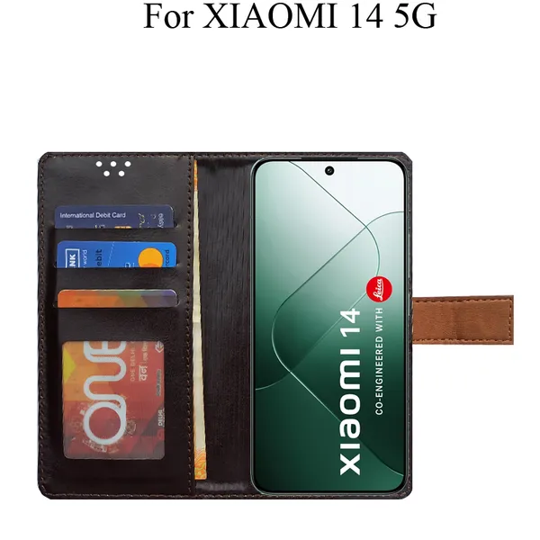 Brown_Premium_Flip_Cover_For_Xiaomi_14_5G