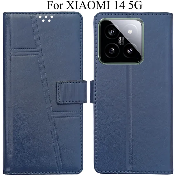 Blue_Premium_Flip_Cover_For_Xiaomi_14_5G