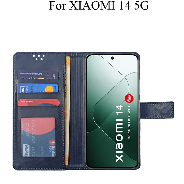 Blue_Premium_Flip_Cover_For_Xiaomi_14_5G
