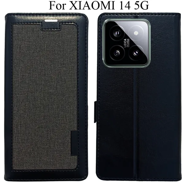 Black_Premium_Flip_Cover_For_Xiaomi_14_5G