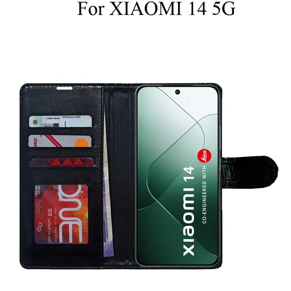 Black_Premium_Flip_Cover_For_Xiaomi_14_5G