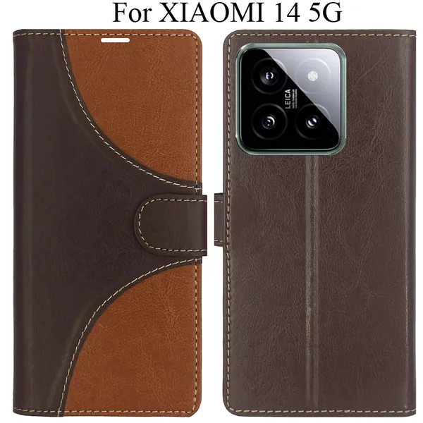 Brown_Premium_Flip_Cover_For_Xiaomi_14_5G