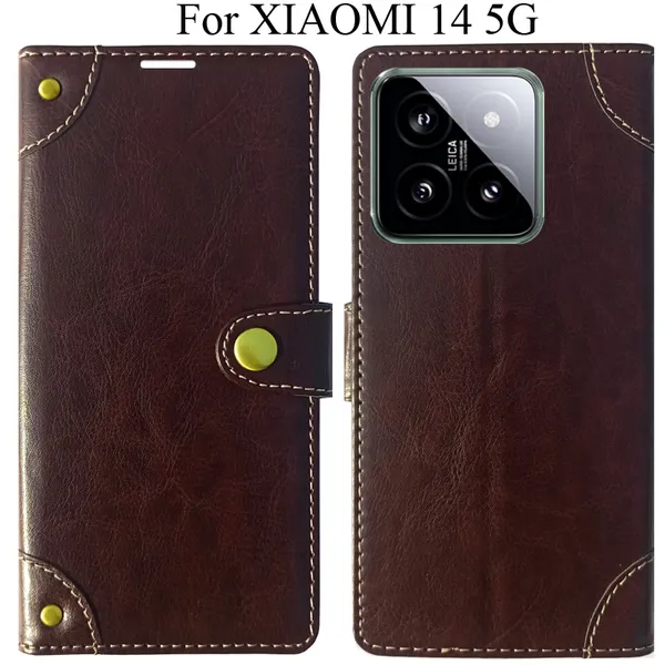 Beige_Premium_Flip_Cover_For_Xiaomi_14_5G