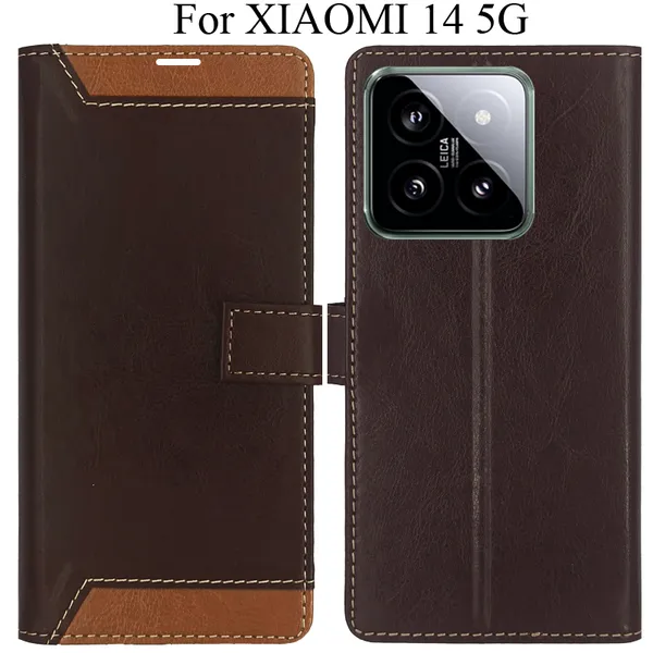 Brown_Premium_Flip_Cover_For_Xiaomi_14_5G