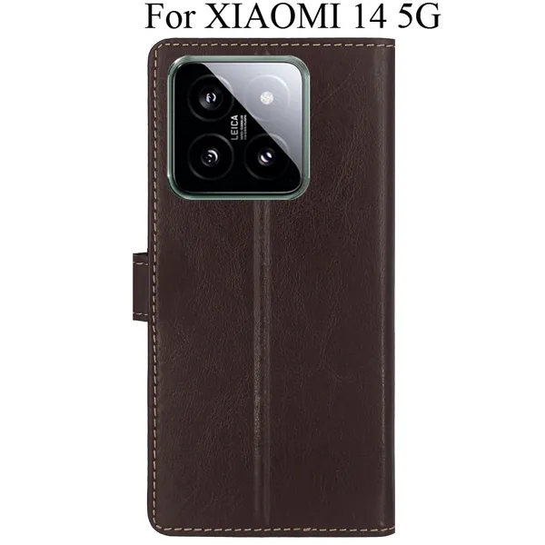 Brown_Premium_Flip_Cover_For_Xiaomi_14_5G