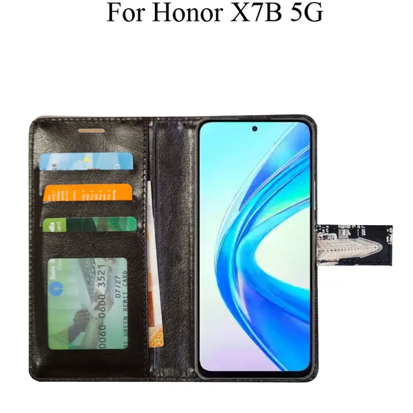 Black_Premium_Flip_Cover_For_Honor_X7B_5G