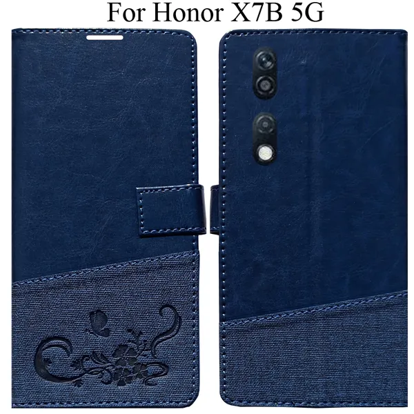 Blue_Premium_Flip_Cover_For_Honor_X7B_5G