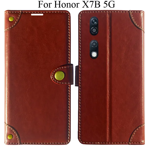 Brown_Premium_Flip_Cover_For_Honor_X7B_5G